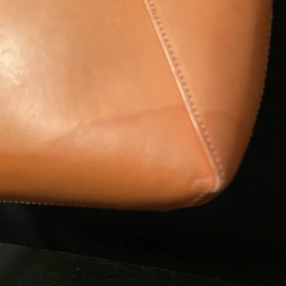 JANESSA LEONE Joan Suede & Leather Crossbody Satchel Bag in Camel Brown/Tan - Picture 5 of 12